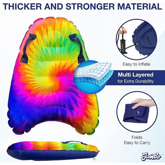 NIB JAMBO Inflatable Surf Body Board with Handles, Boogie Board for Beach - Picture 5 of 7